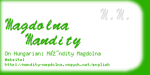 magdolna mandity business card